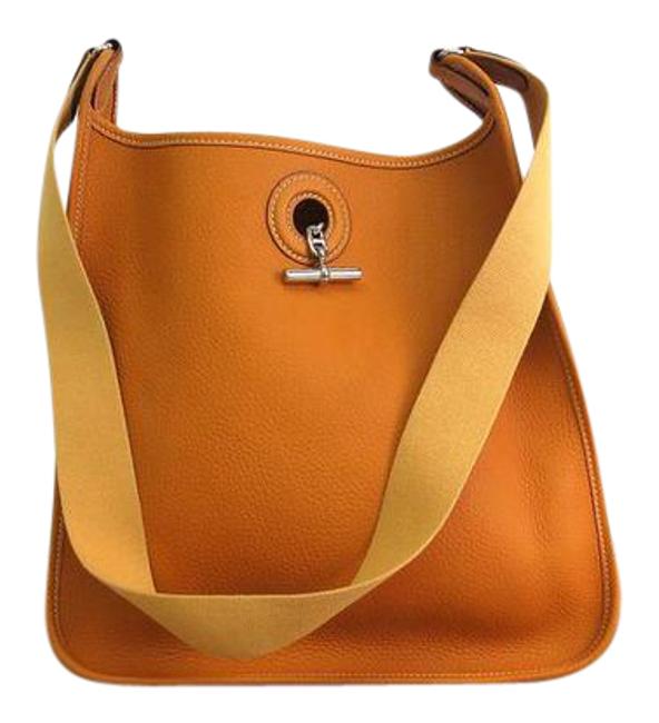 Hermes Vespa Gm Yellow Taurillon Clemence Leather Shoulder Bag