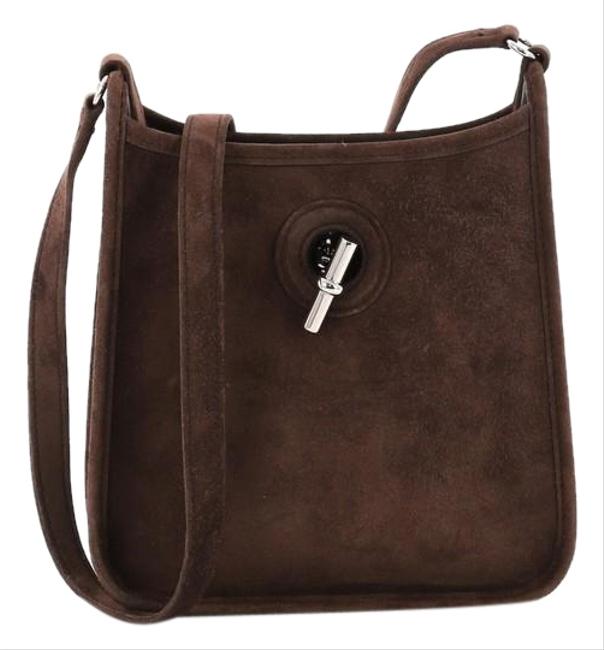 Hermes Vespa Handbag Tpm Chocolate Veau Doblis Suede Leather Cross Body Bag