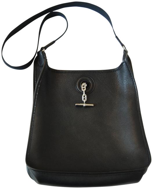 Hermes Vespa Pm Black Leather Shoulder Bag
