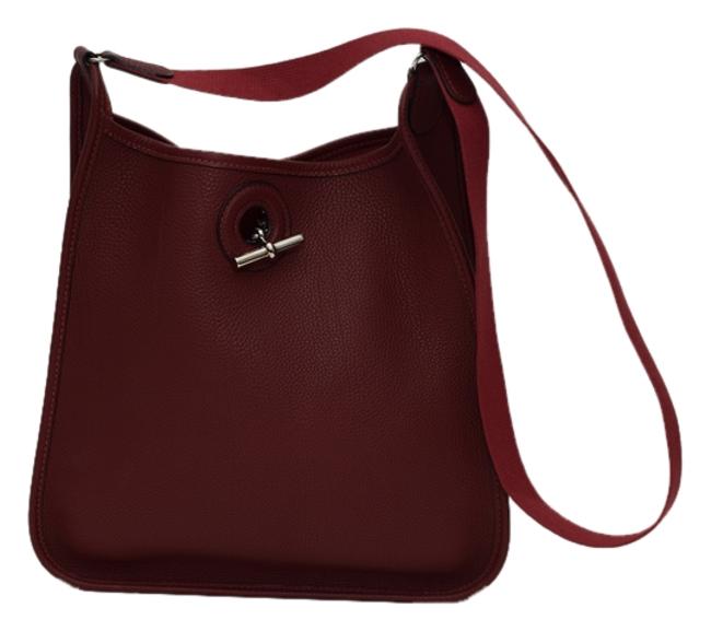 Hermes Vespa Pm In Color Wine Red Leather Shoulder Bag