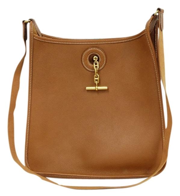 Hermes Vespa Pm Reserved For Remcy Brown Leather Shoulder Bag