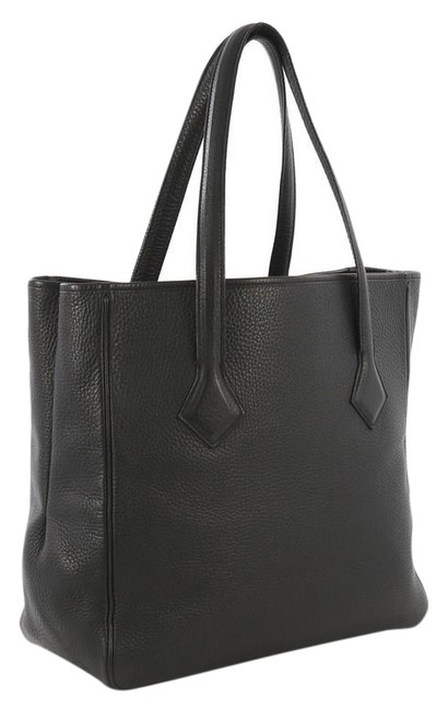 Hermes Victoria Cabas Ii Clemence 32 Black Leather Tote