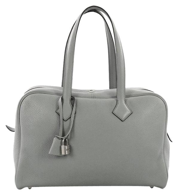 Hermes Victoria Ii Handbag Clemence 35 Bleu Glacier Leather Shoulder Bag