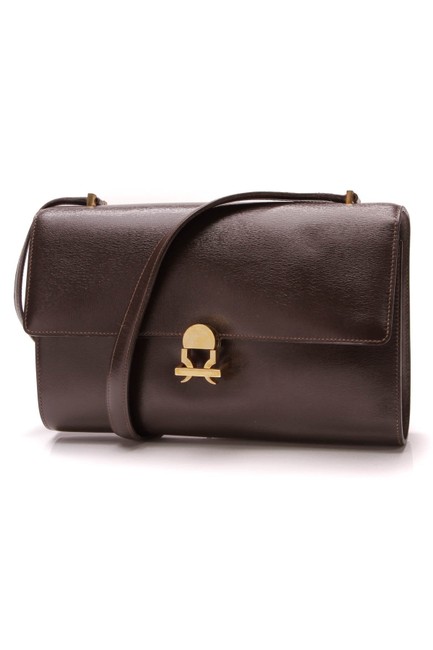 Hermes Vintage Bonwit Teller Brown Calfskin Leather Shoulder Bag