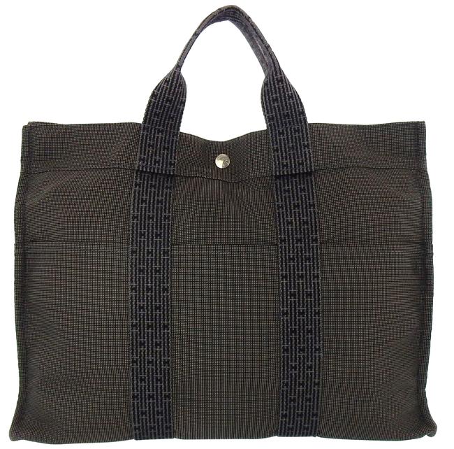 Hermes Vintage Fourre tout Gray Canvas Tote