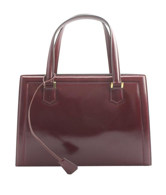 Hermes Vintage Frame 151257 Burgundy Leather Satchel