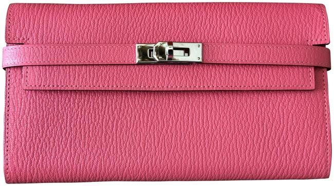Hermes Wallet Pink Chevre Mysore Wristlet