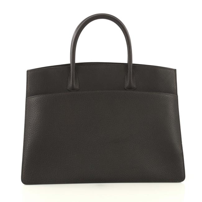 Hermes White Bus Handbag 39 Brown Leather Satchel