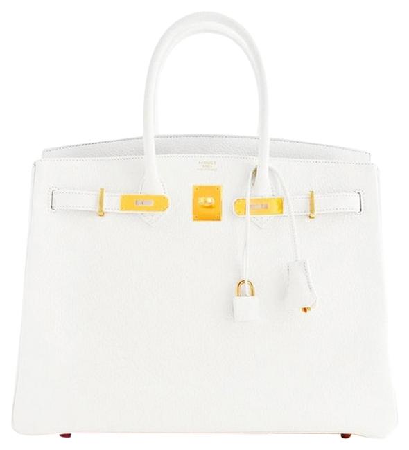 Hermes White Gold 35cm Birkin GHW 2016 Bag Superb Summer