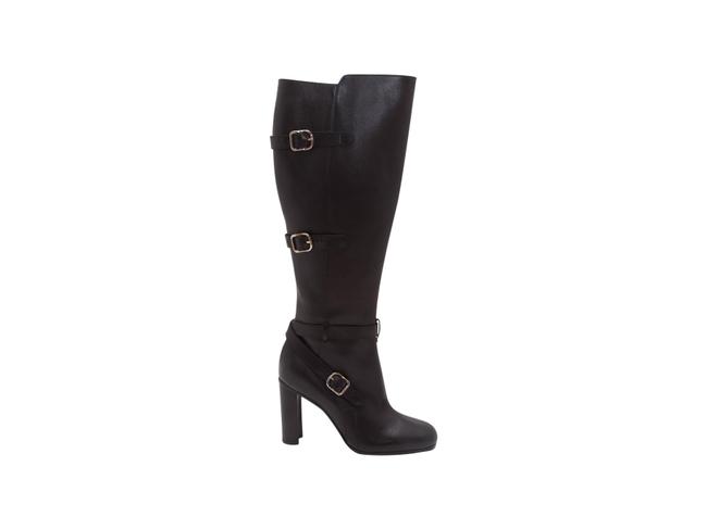 Hermes Black Leather Tall Heeled BootsBooties    