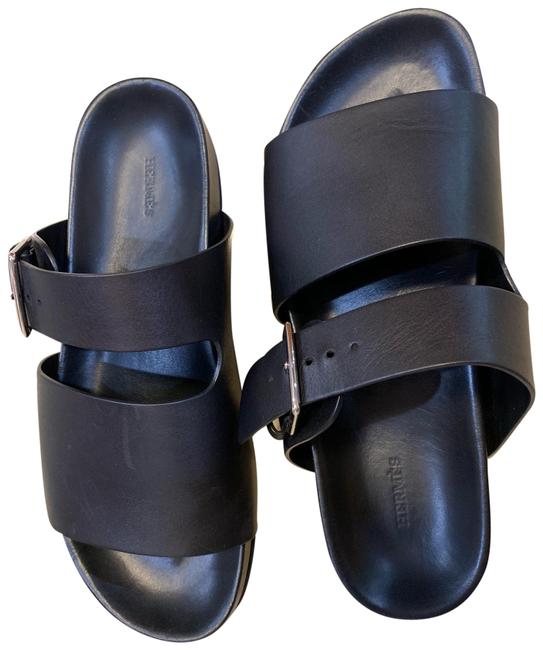 Hermes Black Mumbai Calfskin Sandals    