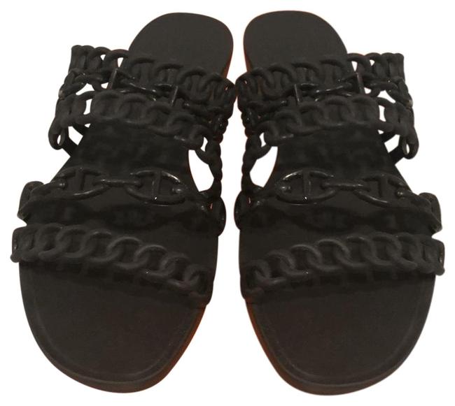 Hermes Black Nude Sandals      