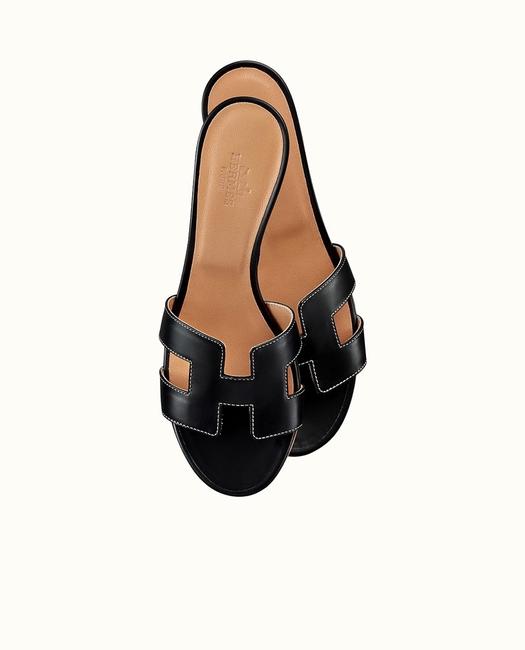 Hermes Black Oasis Sandal MulesSlides      