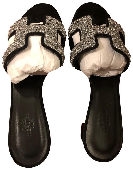 Hermes Black Oasis Sandals      