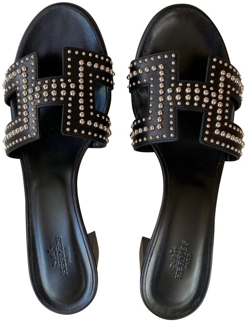 Hermes Black Oasis with Palladium Sandals      