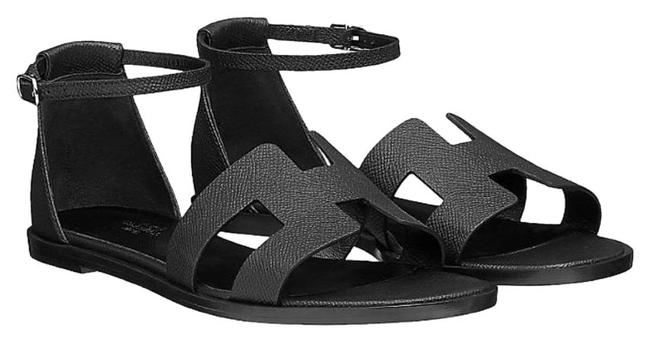 Hermes Black Santorini Sandals      