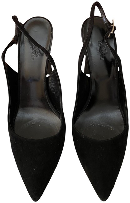Hermes Black Sling Sandals      