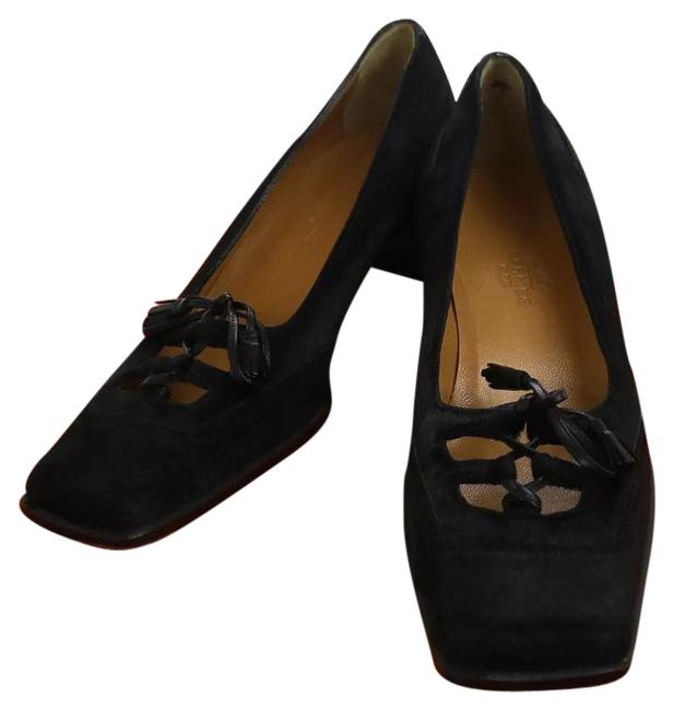 Hermes Black Spawn Fur Vintage Italy Pumps    