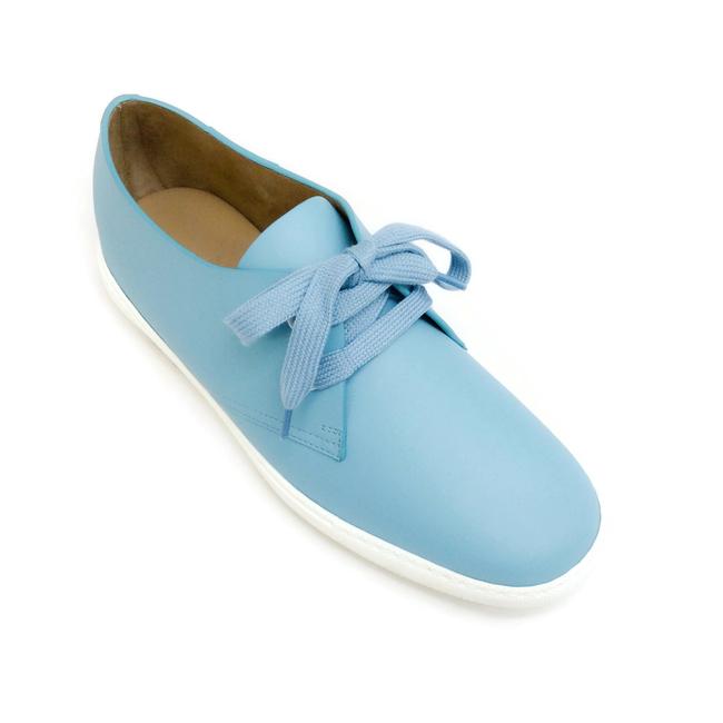 Hermes Blue Lace Up with Logo Sneakers      