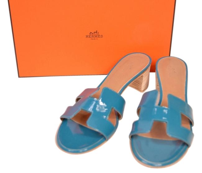 Hermes Blue Box New In Lagoon Oasis 39 Sandals    