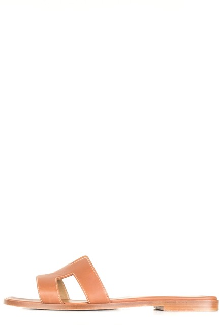 Hermes Brown Camel Oran Sandals      