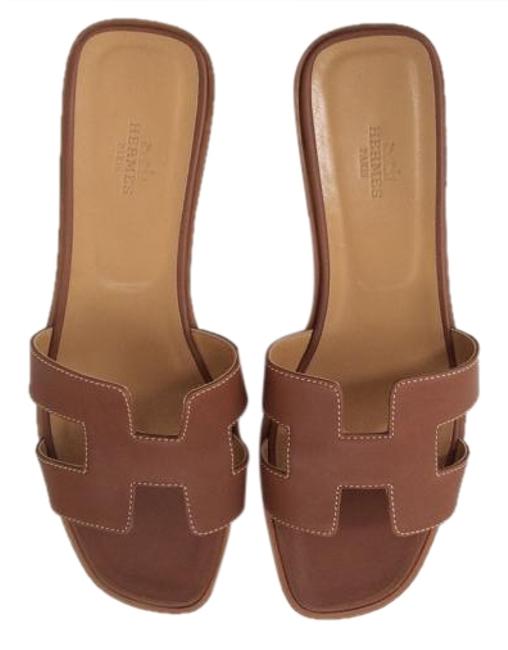 Hermes Brown H Oren Sandals    