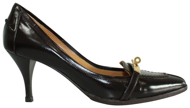 Hermes Brown Kelly Vintage Pumps      