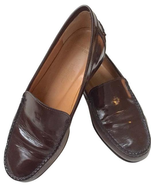 Hermes Brown Leather Flats    