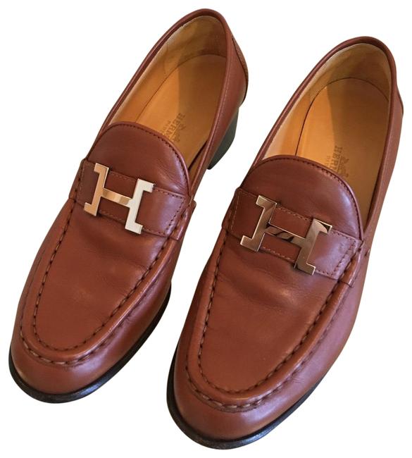 Hermes Brown Loafers Flats      