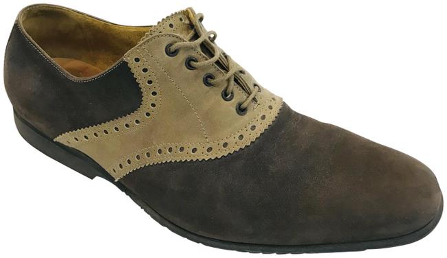 Hermes Brown Men 8 Lace Up Drby Flats      
