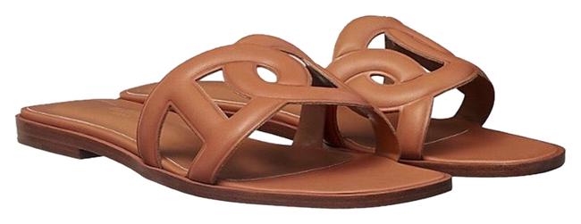 Hermes Brown Omaha Oran Sandals      