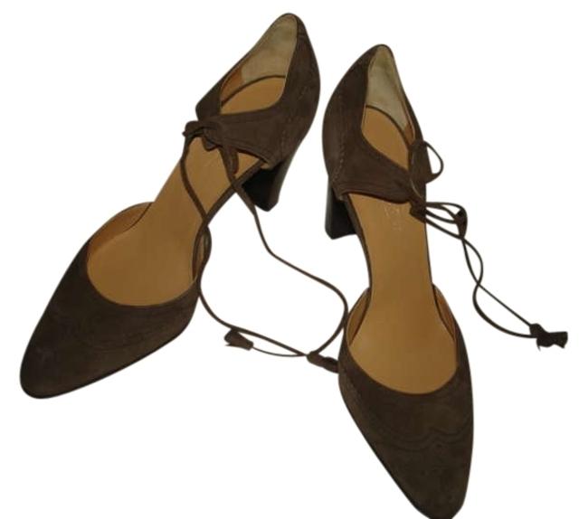 Hermes Brown Suede Black Toe Cap Pumps  