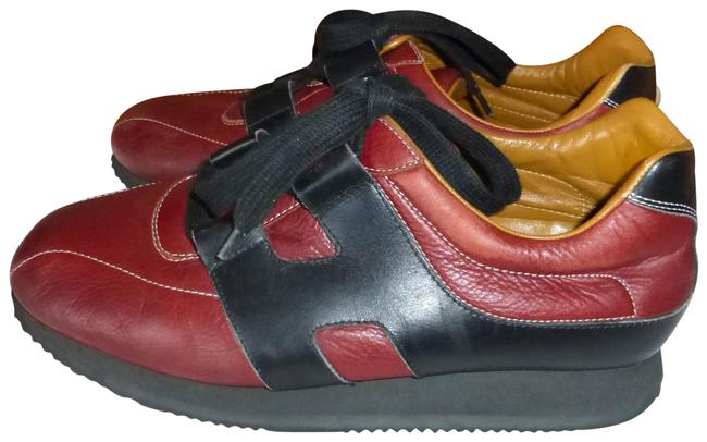 Hermes Burgundy  Black Italy Sneakers      