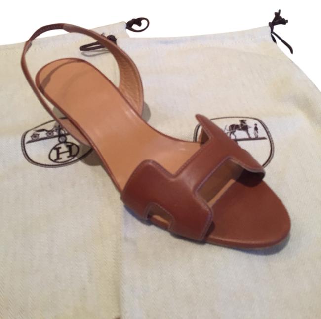 Hermes Cognac Sandals    