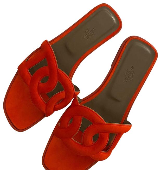 Hermes Coquelicot Omaha Sandals      