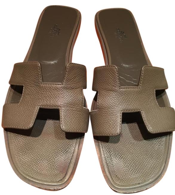 Hermes Etoupe Oran Sandals  