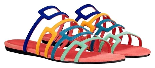 Hermes Olympe Flat Colorful Sandals      