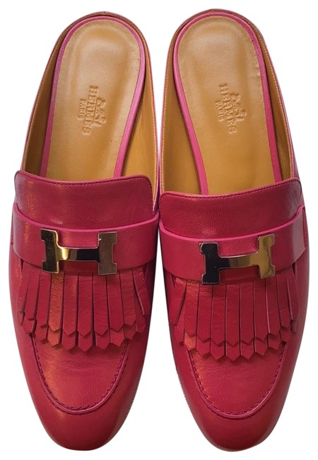 Hermes Fushia Rivoli MulesSlides      