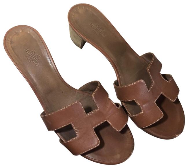 Hermes Gold Oasis Leather Sandals      