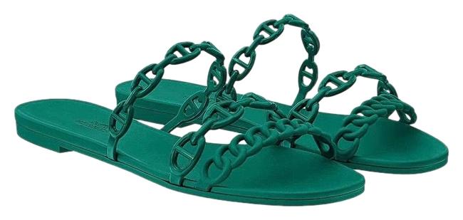 Hermes Green Rivage Sandals    