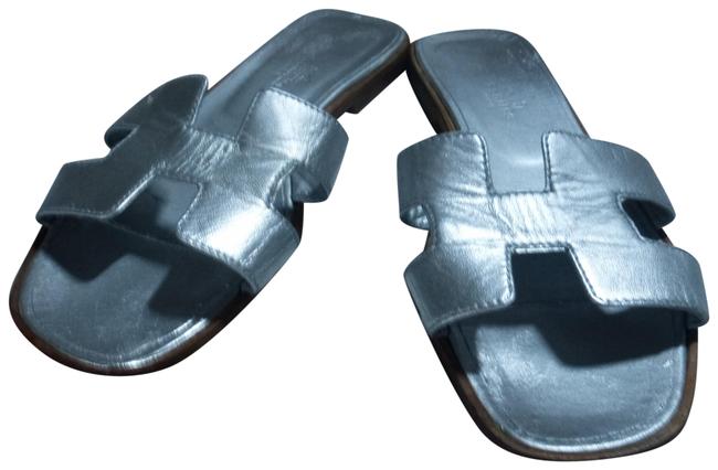 Hermes Grey Oran Italy Flats      