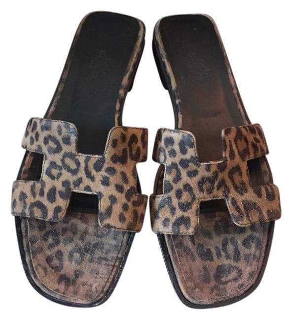 Hermes Leopard Sandals  