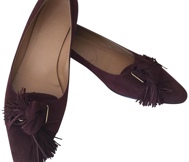Hermes Burgundy Semelle Cuir Flats      