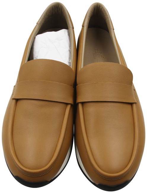 Hermes Mens Injection Sneaker Camel Flats      