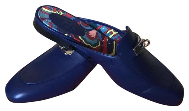Hermes Navy Blue Oz MulesSlides      