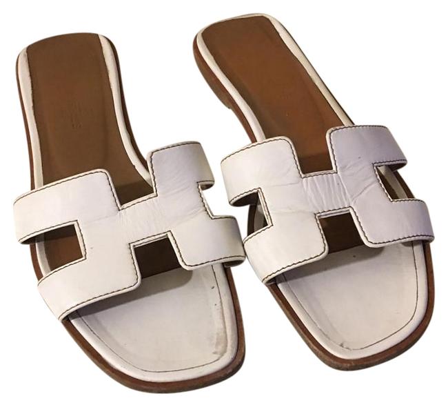 Hermes Box Oran Leather Sandals    