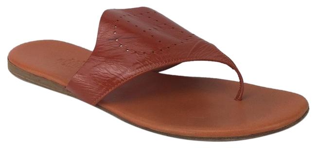Hermes Orange Patent Thong Sandals      