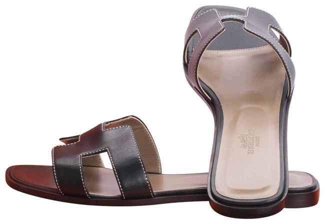 Hermes Black Orna H Sandals    