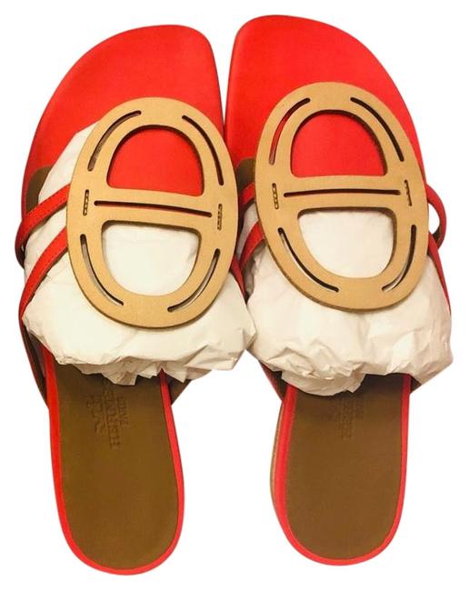 Hermes Pink Coral Sandals      