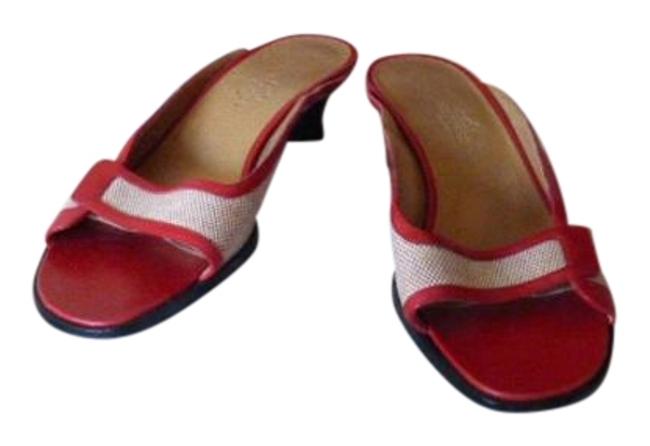 Hermes Red  Tan Italy MulesSlides  